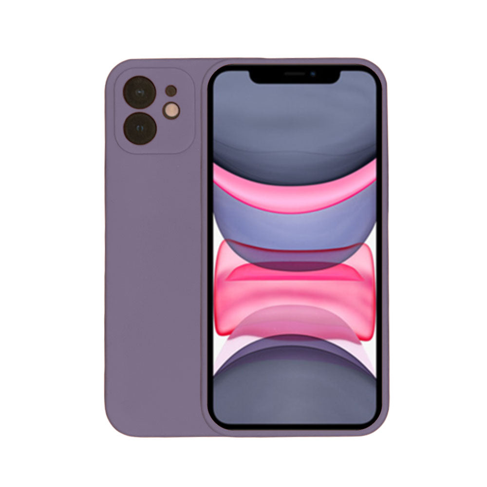 Telefoonhoesje Geschikt voor
  iPhone 11 siliconen hoesje - Backcover Siliconen Case - Paars Grijs