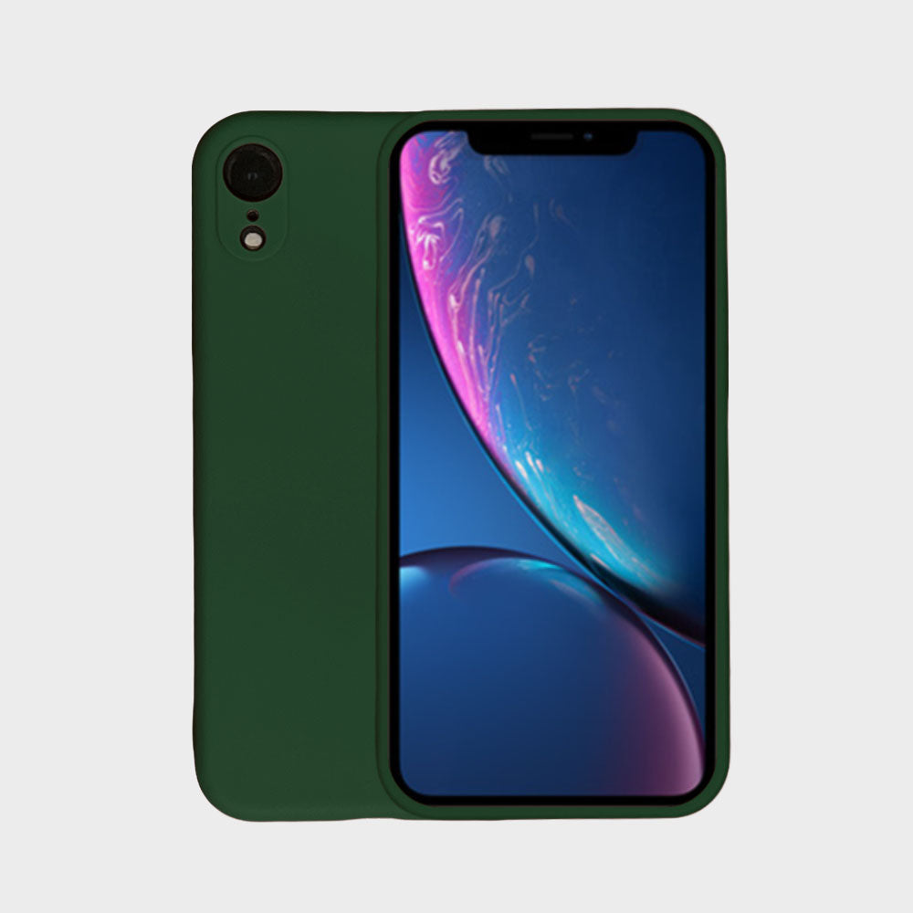 Telefoonhoesje Geschikt voor
  iPhone X/Xs siliconen hoesje - Backcover Siliconen Case - Donkergroen