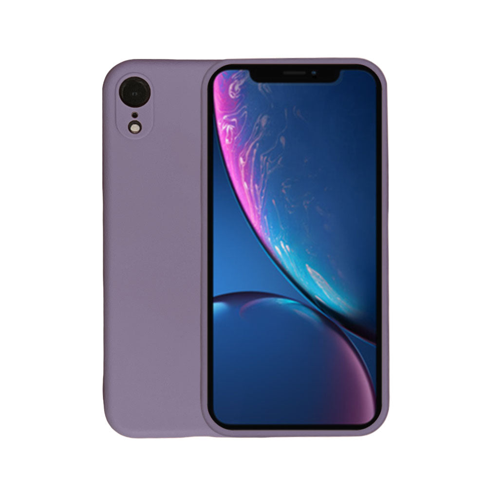Telefoonhoesje Geschikt voor
  iPhone X/Xs siliconen hoesje - Backcover Siliconen Case - Paars Grijs