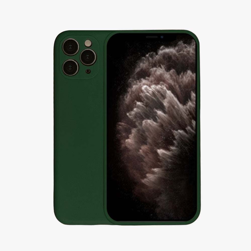 Telefoonhoesje Geschikt voor
  iPhone 11 Pro siliconen hoesje - Backcover Siliconen Case - Donkergroen