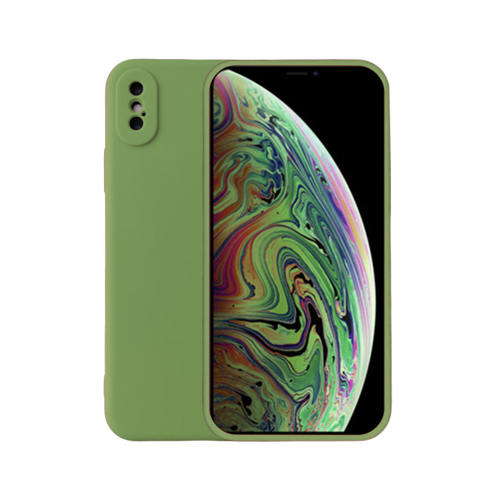 Telefoonhoesje Geschikt voor
  iPhone Xs Max siliconen hoesje - Backcover Siliconen Case - Groen