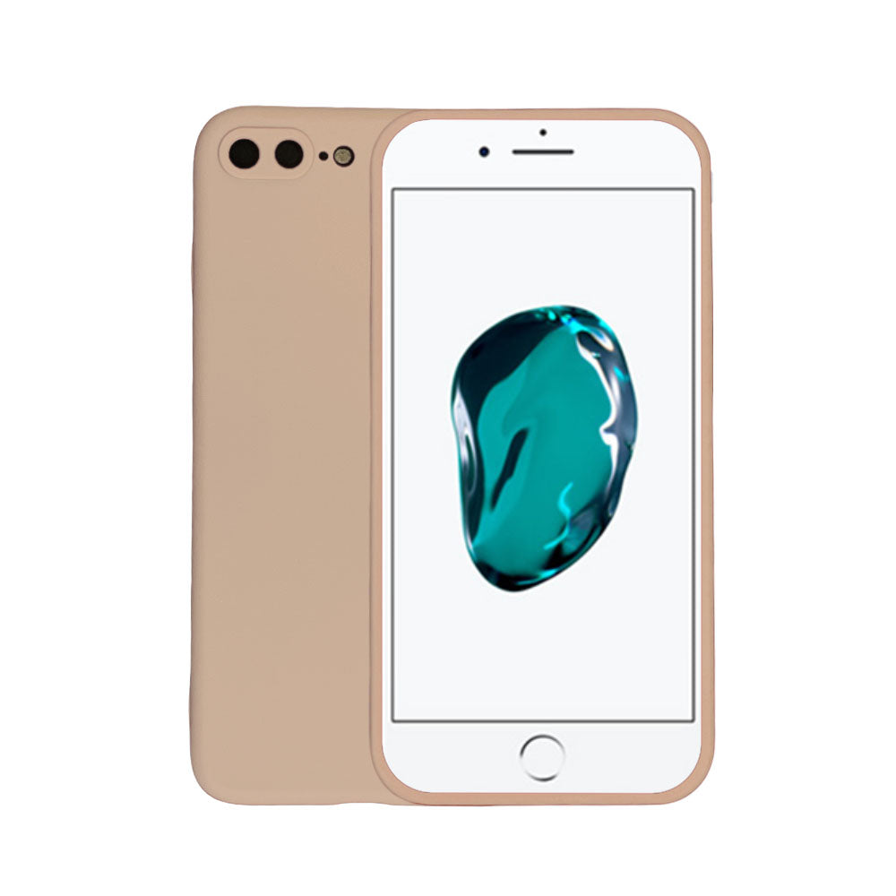 Telefoonhoesje Geschikt voor
  iPhone 7/8 Plus siliconen hoesje - Backcover Siliconen Case - Beige