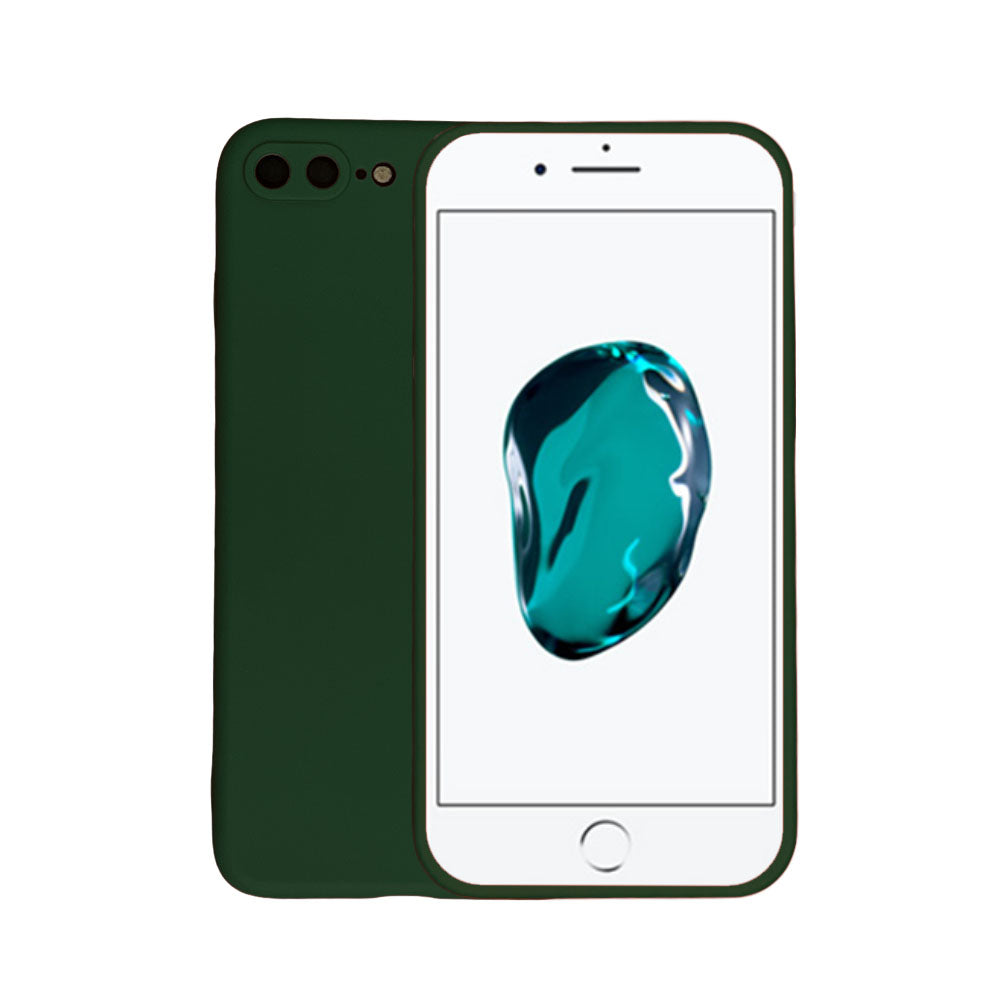 Telefoonhoesje Geschikt voor
  iPhone 7/8 Plus siliconen hoesje - Backcover Siliconen Case - Donkergroen