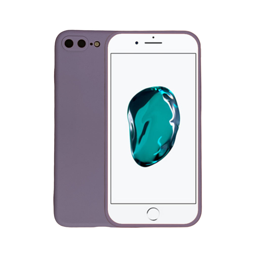 Telefoonhoesje Geschikt voor
  iPhone 7/8 Plus siliconen hoesje - Backcover Siliconen Case - Paars Grijs