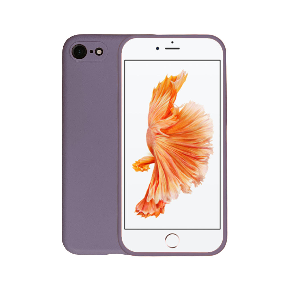 Telefoonhoesje Geschikt voor
  iPhone 6/6s Plus siliconen hoesje - Backcover Siliconen Case - Paars Grijs