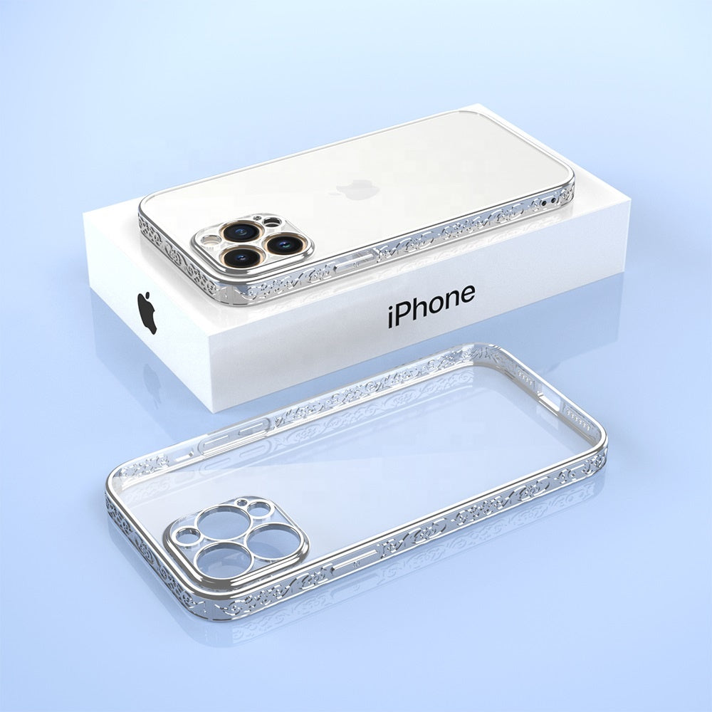 iPhone 13 hoesje met 3D metallic opdruk - Zilver