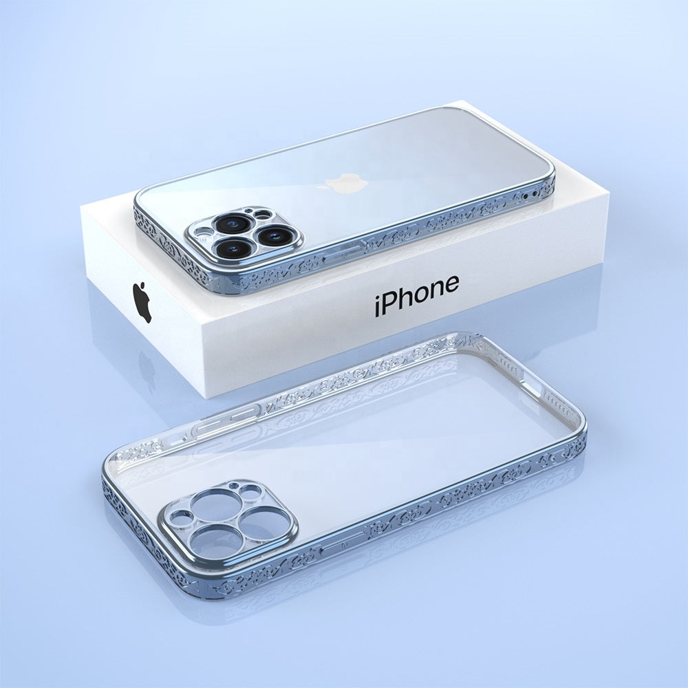 iPhone 13 hoesje met 3D metallic opdruk - Blauw