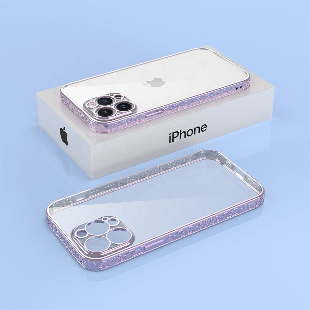 iPhone 13 Pro Max hoesje met 3D metallic opdruk - Paars