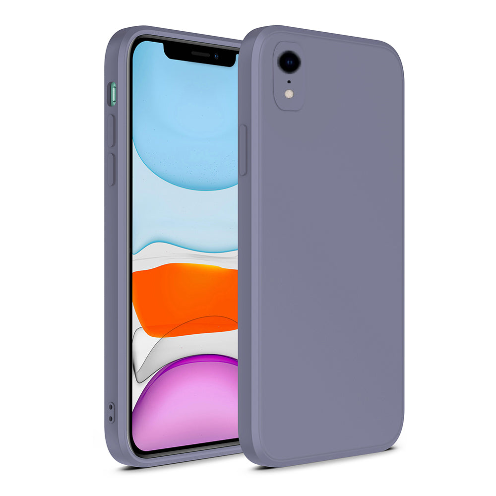 iPhone Xr siliconen hoesje met zachte binnenkant - Paars Grijs