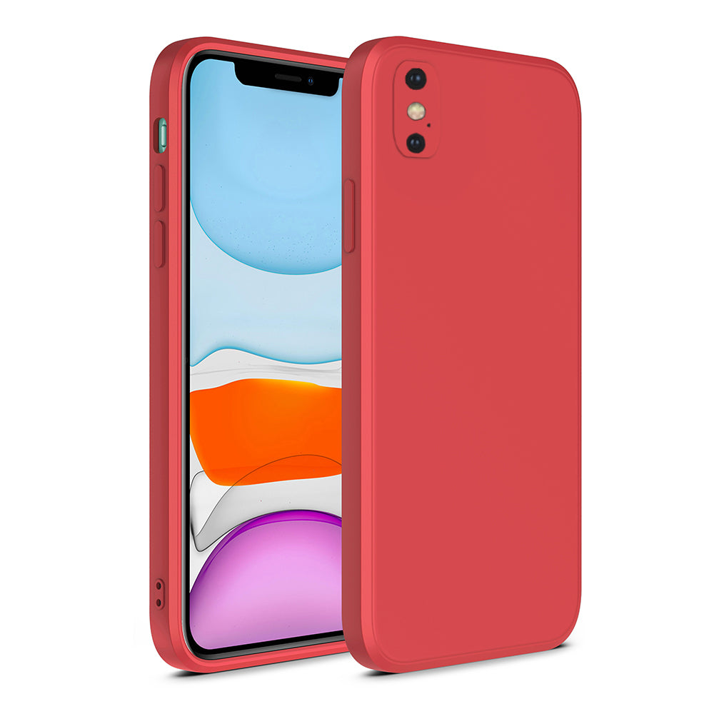 iPhone X/Xs siliconen hoesje met zachte binnenkant - Rood