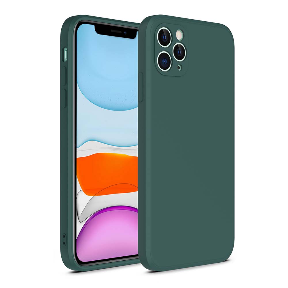 iPhone 11 Pro siliconen hoesje met zachte binnenkant - Donkergroen