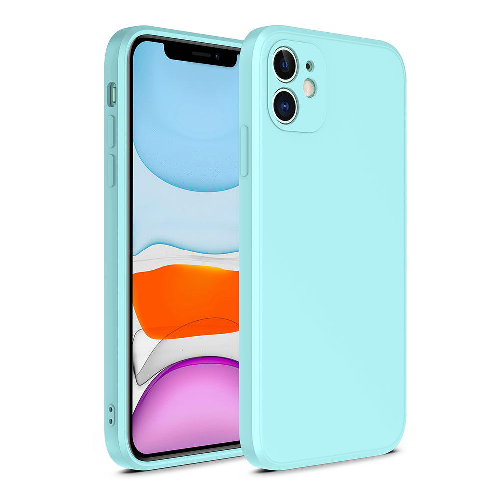 iPhone 12 siliconen hoesje met zachte binnenkant - Blauw