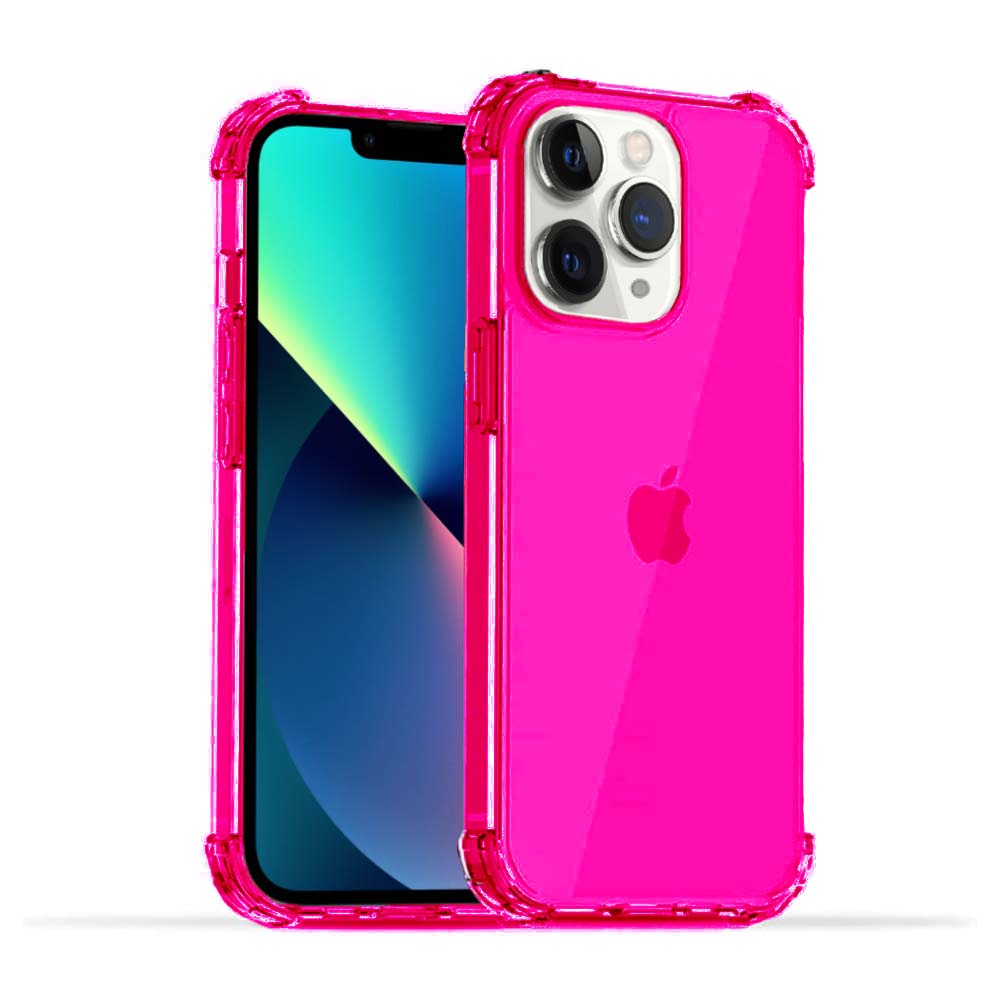 iPhone 11 Pro Max transparant siliconen hoesje - Neon Roze