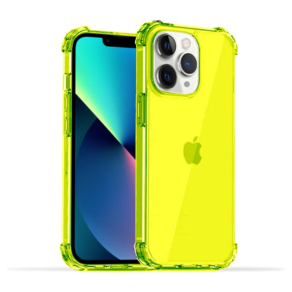 iPhone 11 Pro Max transparant siliconen hoesje - Neon Geel