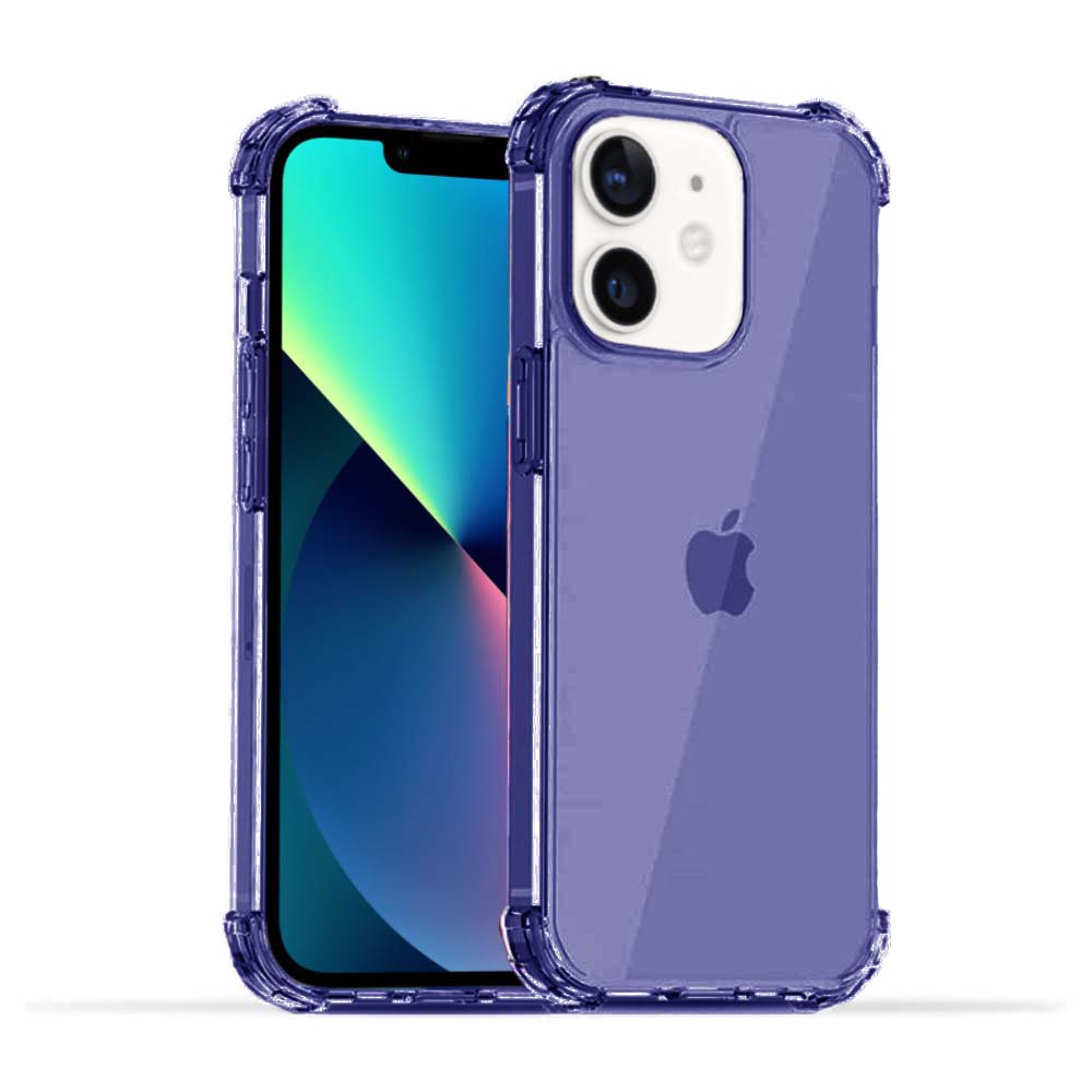 iPhone 12 Mini transparant siliconen hoesje - Donkerblauw