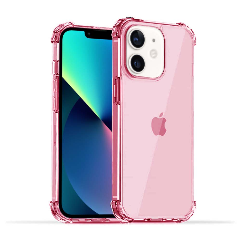 iPhone 12 Mini transparant siliconen hoesje - Lichtroze