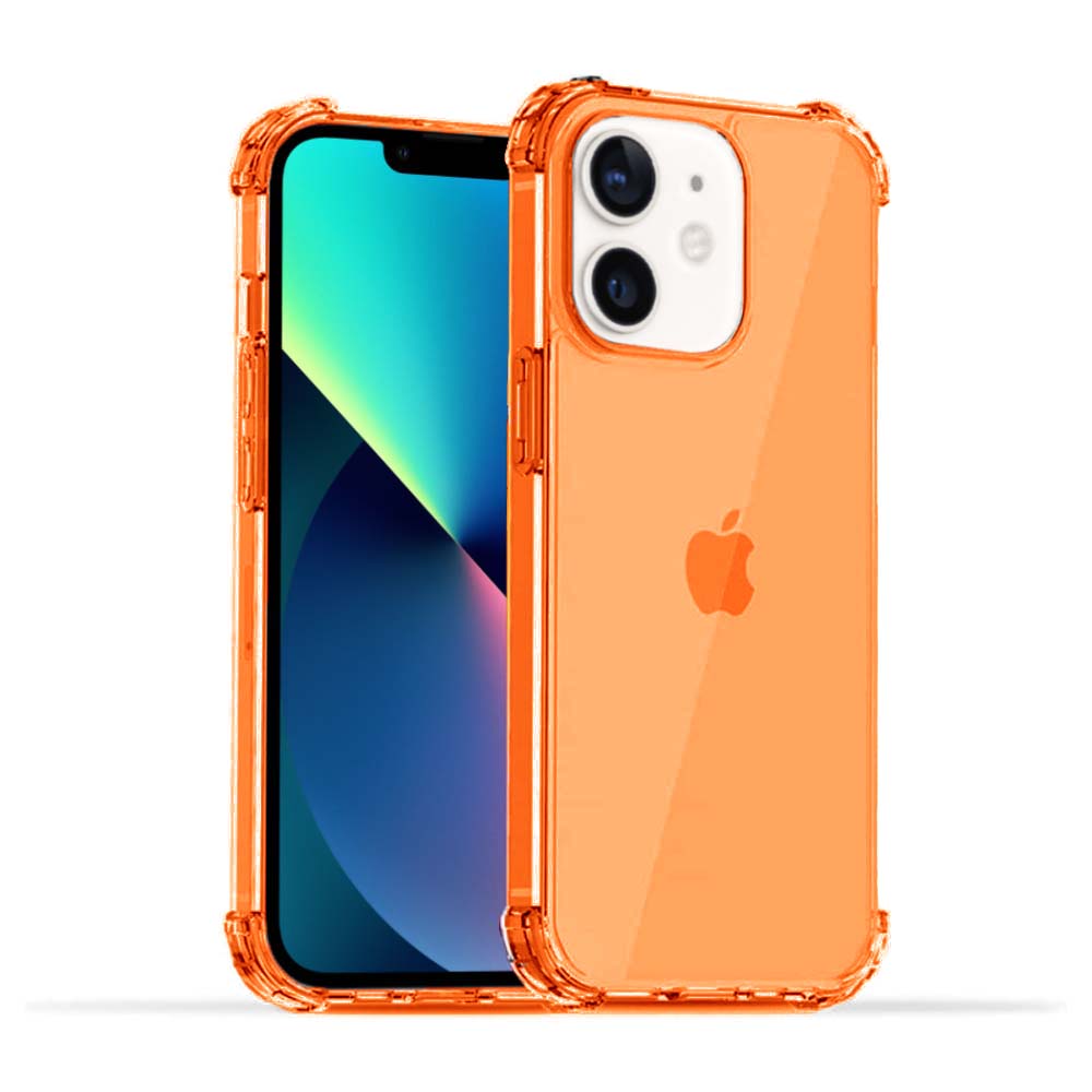 iPhone 12 Mini transparant siliconen hoesje - Oranje