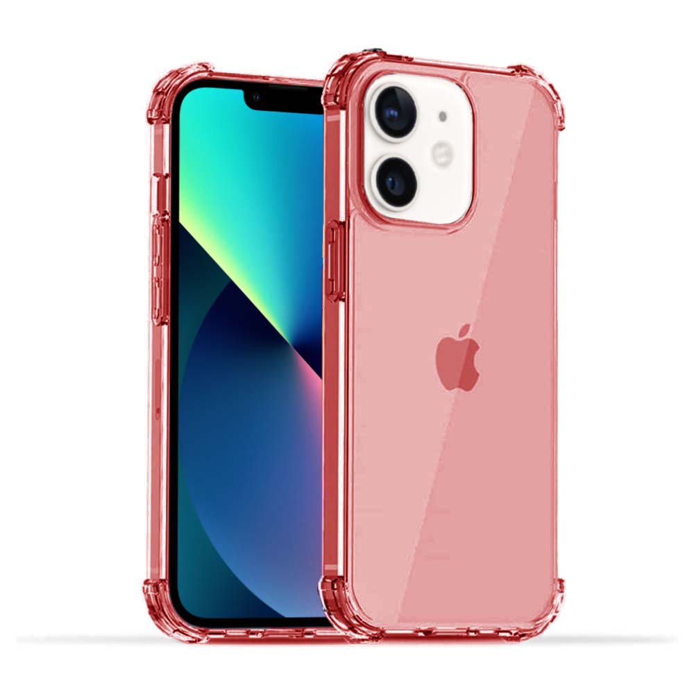 iPhone 12 Mini transparant siliconen hoesje - Rood