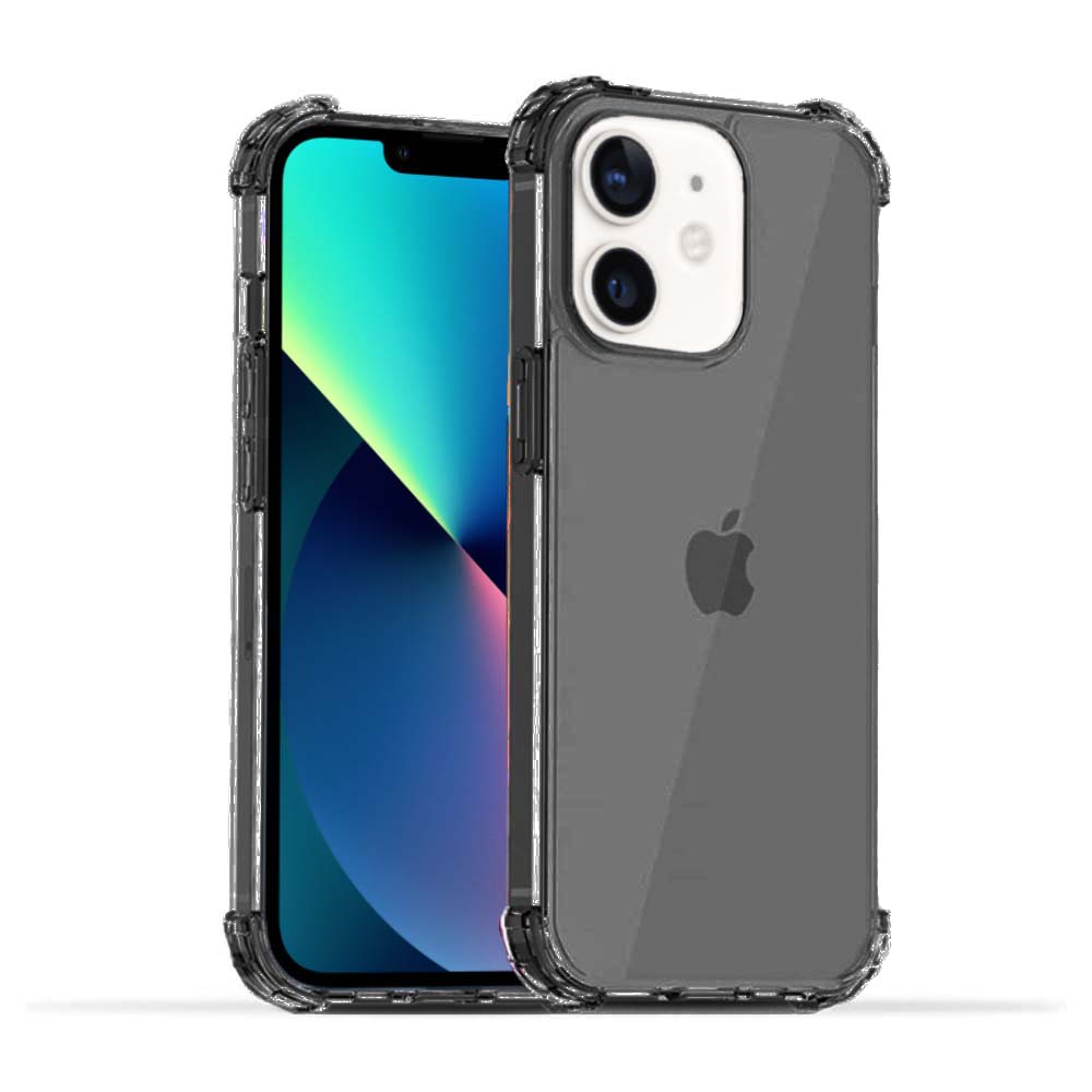 iPhone 12 Mini transparant siliconen hoesje - Zwart