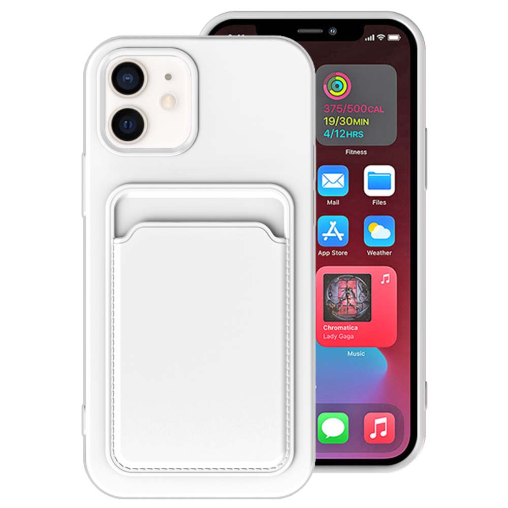 iPhone 11 siliconen hoesje met pashouder - Wit