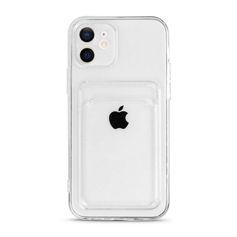 iPhone 11 siliconen hoesje met pashouder - Transparant