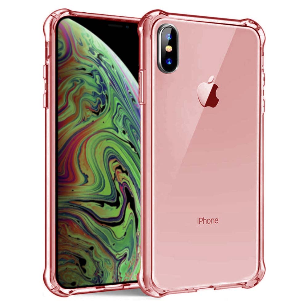 iPhone X/Xs transparant siliconen hoesje - Rood