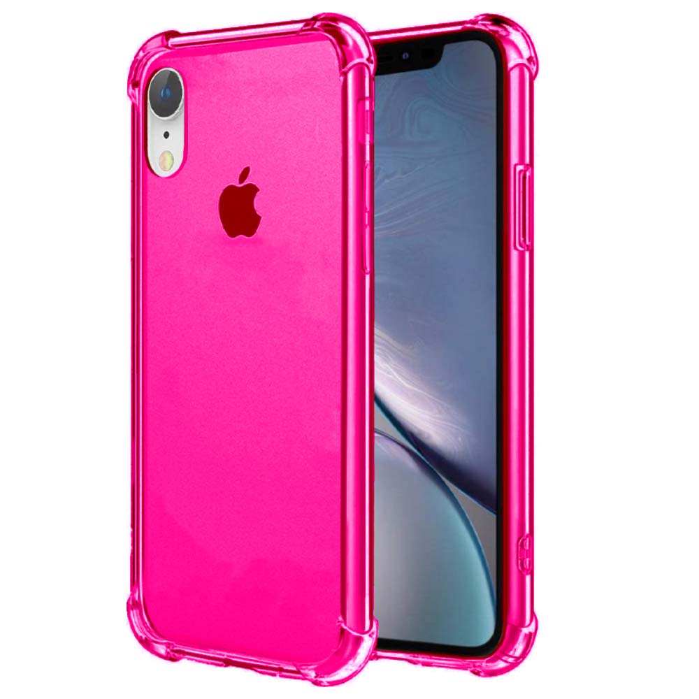 iPhone Xr transparant siliconen hoesje - Neon Roze