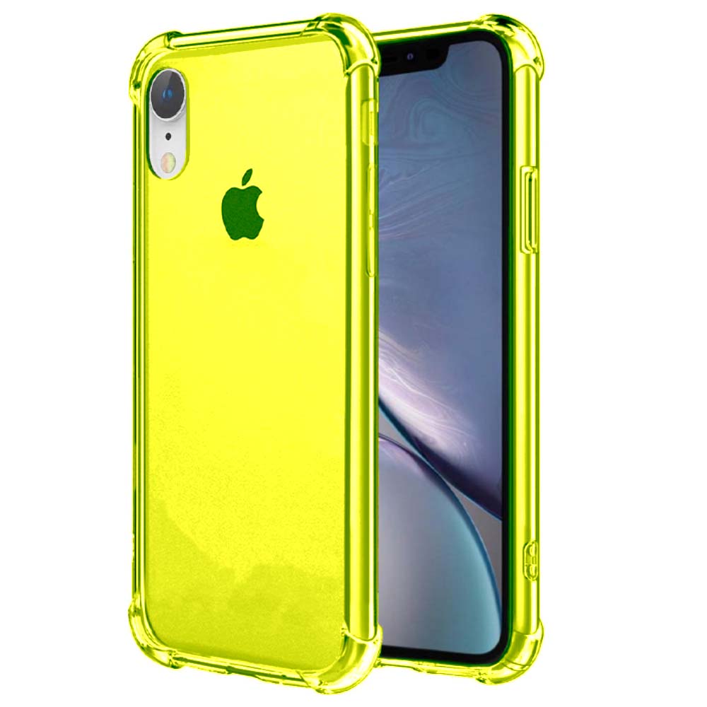 iPhone Xr transparant siliconen hoesje - Neon Geel