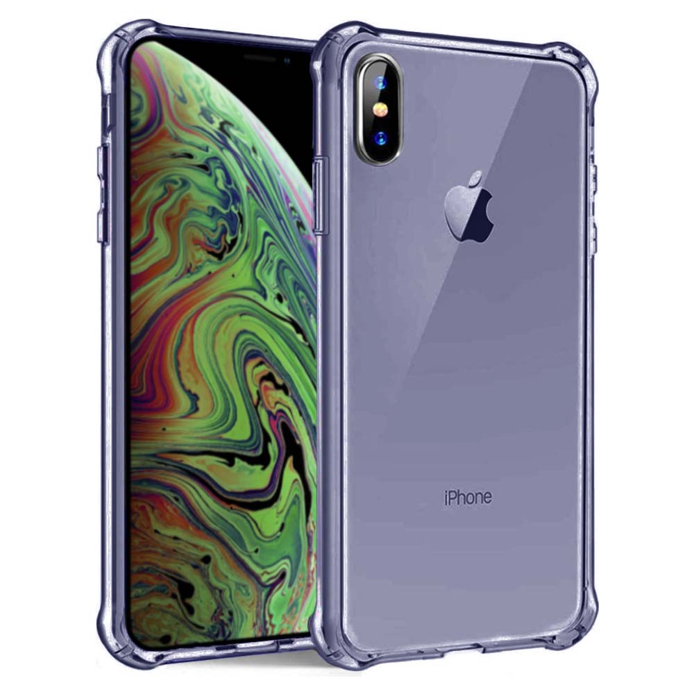 iPhone Xs Max transparant siliconen hoesje - Donkerblauw