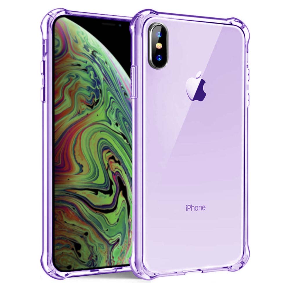 iPhone Xs Max transparant siliconen hoesje - Paars