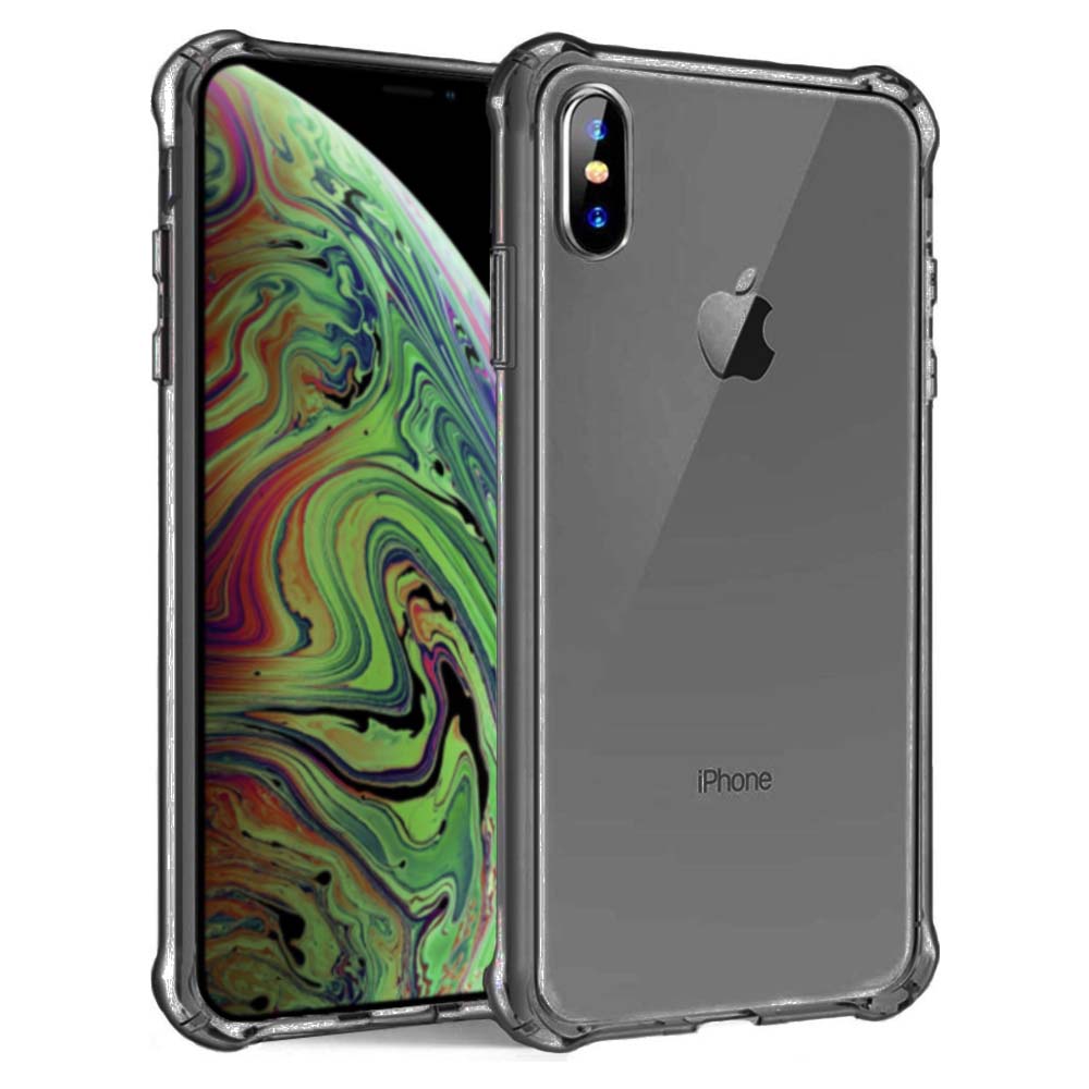 iPhone Xs Max transparant siliconen hoesje - Zwart