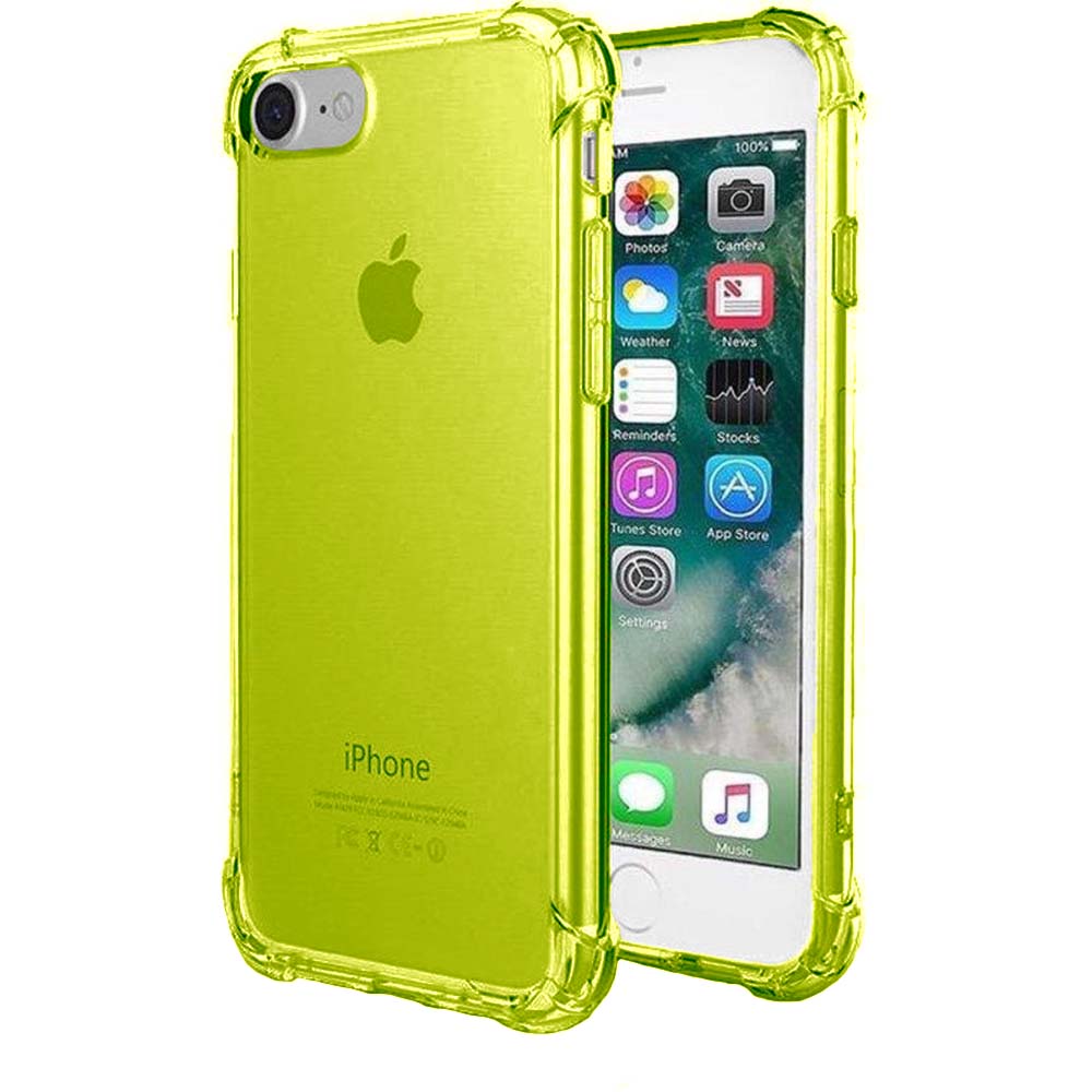 iPhone 6/6s transparant siliconen hoesje - Neon Geel