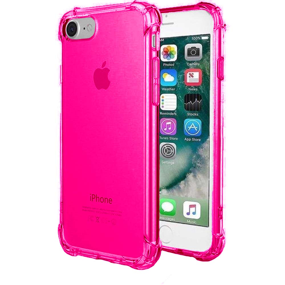 iPhone 7/8 transparant siliconen hoesje - Neon Roze