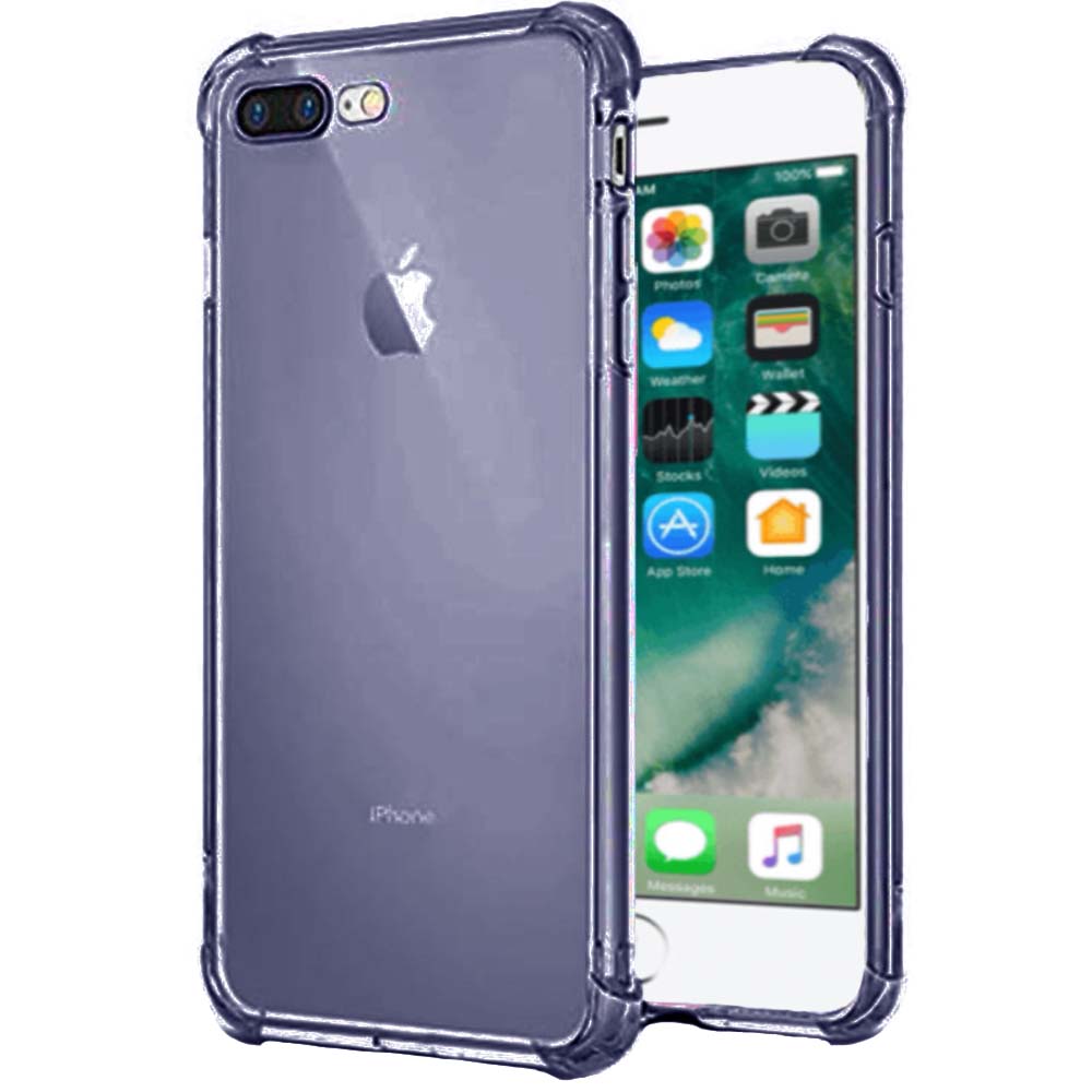 iPhone 7/8 Plus transparant siliconen hoesje - Donkerblauw