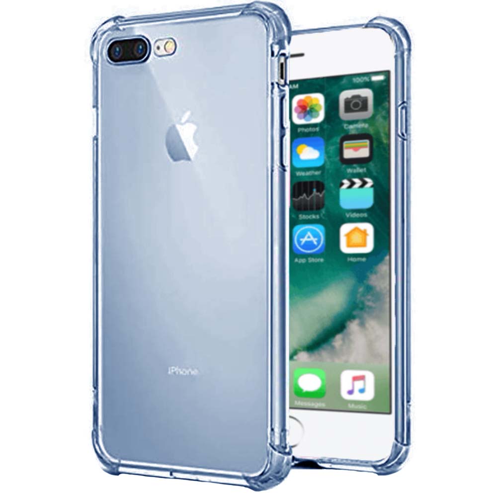 iPhone 7/8 Plus transparant siliconen hoesje - Blauw