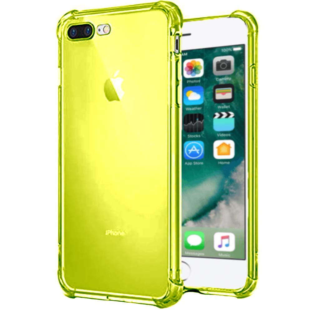 iPhone 7/8 Plus transparant siliconen hoesje - Neon Geel