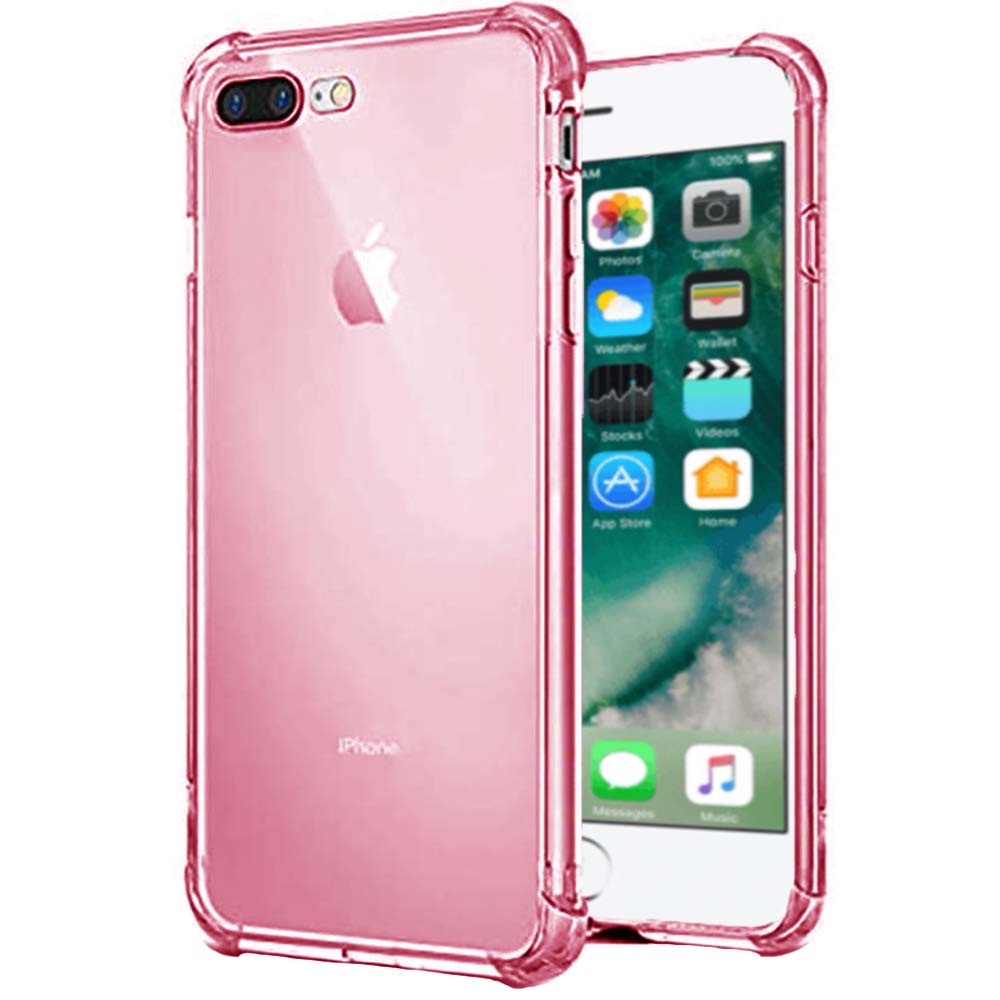 iPhone 7/8 Plus transparant siliconen hoesje - Lichtroze