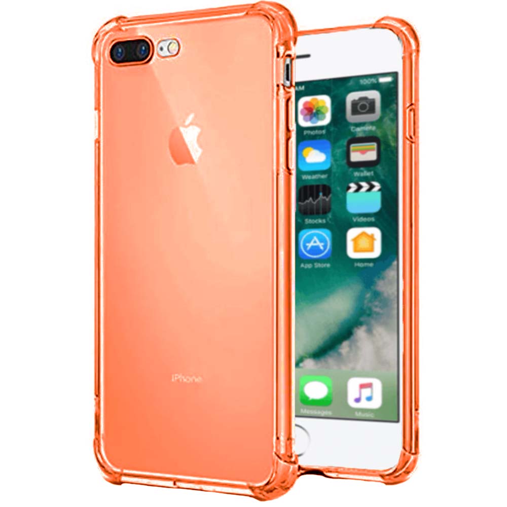 iPhone 7/8 Plus transparant siliconen hoesje - Oranje