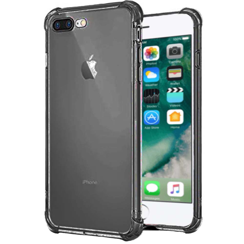 iPhone 7/8 Plus transparant siliconen hoesje - Zwart