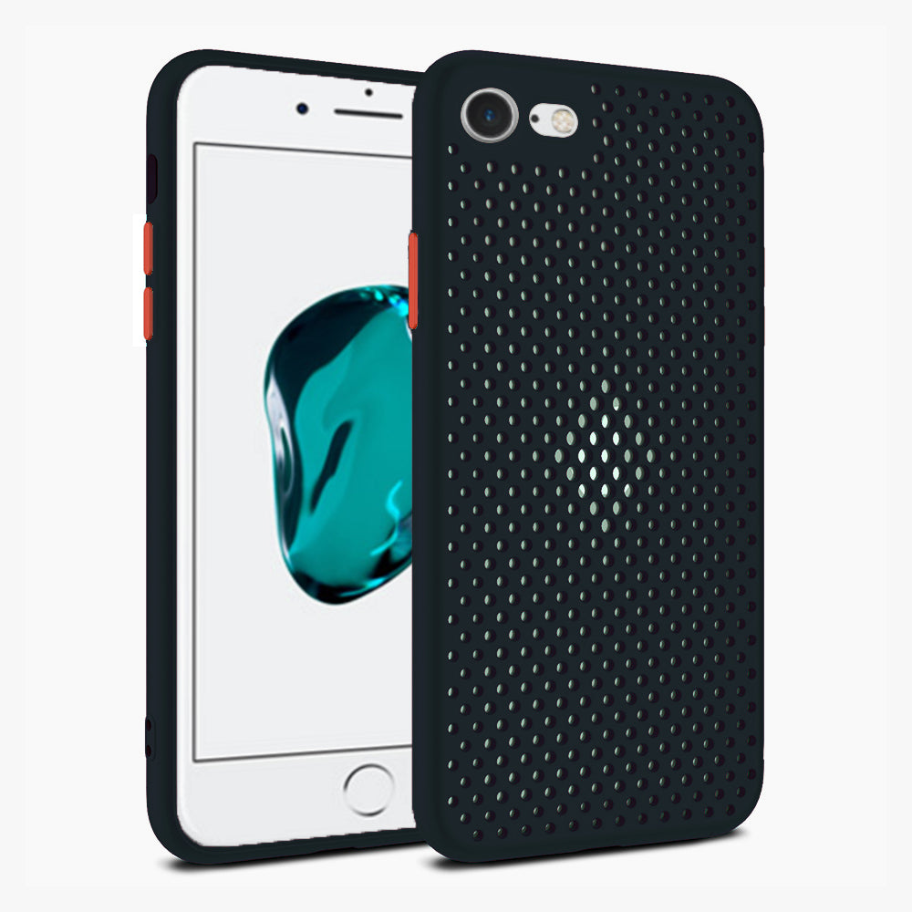 iPhone 6/6s siliconen hoesje met gaatjes - Zwart