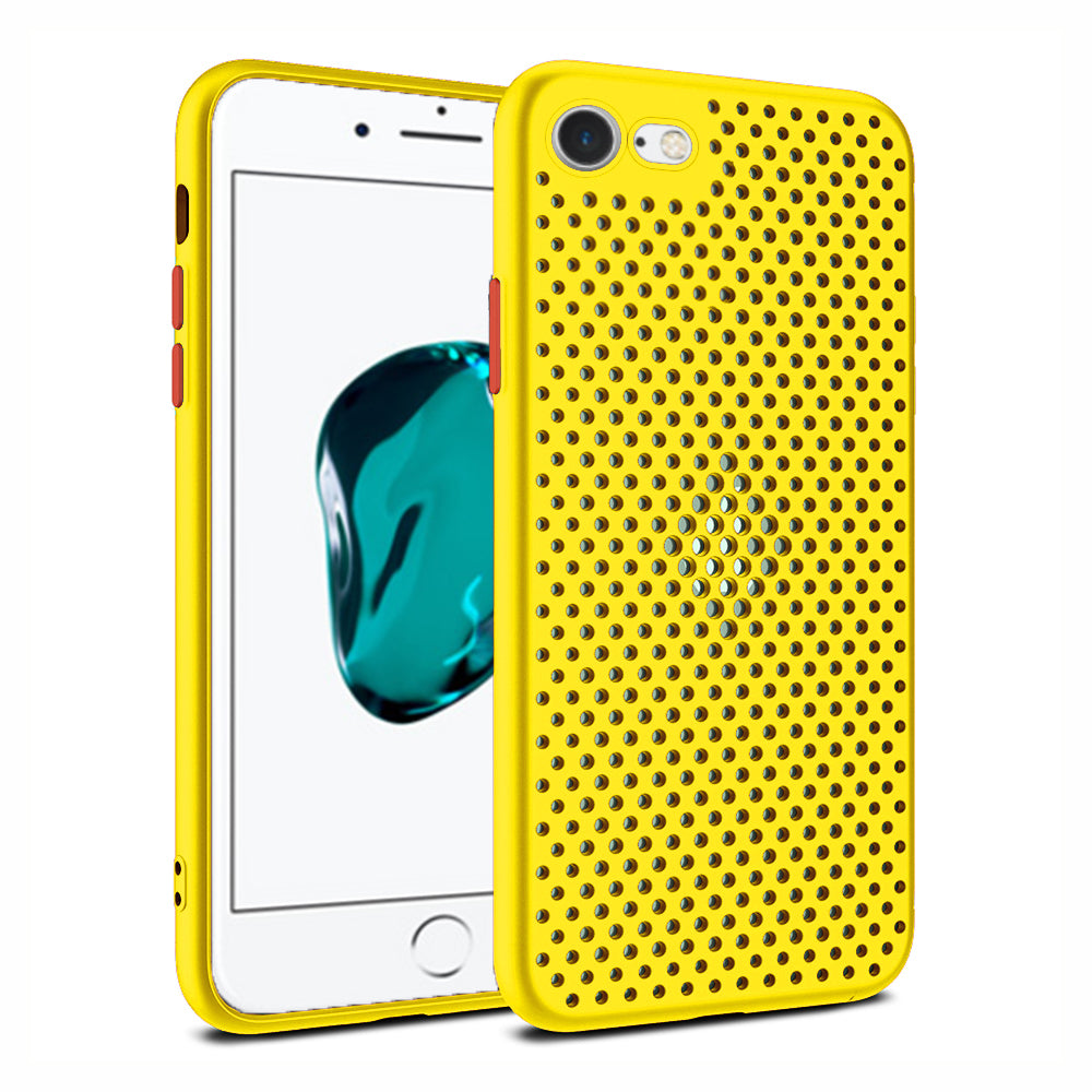 iPhone 6/6s Plus siliconen hoesje met gaatjes - Geel