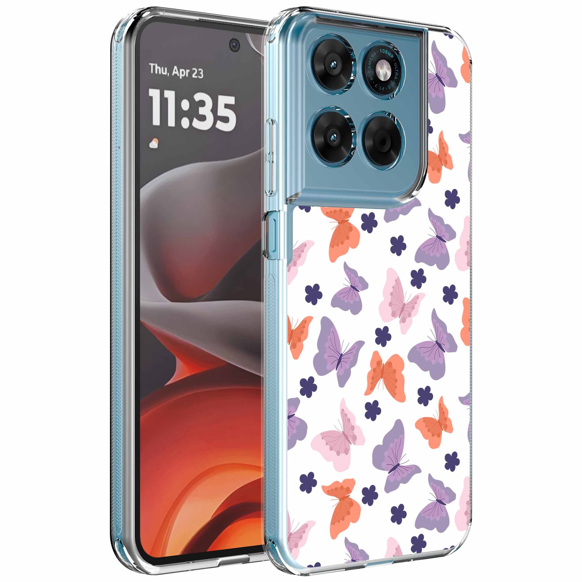 Geschikt voor Motorola Moto G15
  Telefoonhoesje met Gekleurde vlinders opdruk - Draadloos op te laden -
  Shockproof Siliconen TPU Strong Case - Sterk Schokbestendig Telefoonhoesje