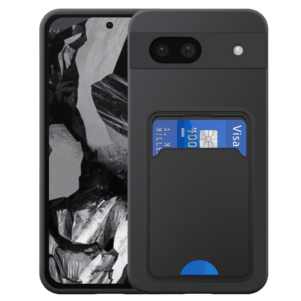 Geschikt voor Google Pixel 8A
  Telefoonhoesje met TPU Pasjeshouder - Flexible Back Cover Case Siliconen TPU
  with Cardslot - Zwart - Smartphonica