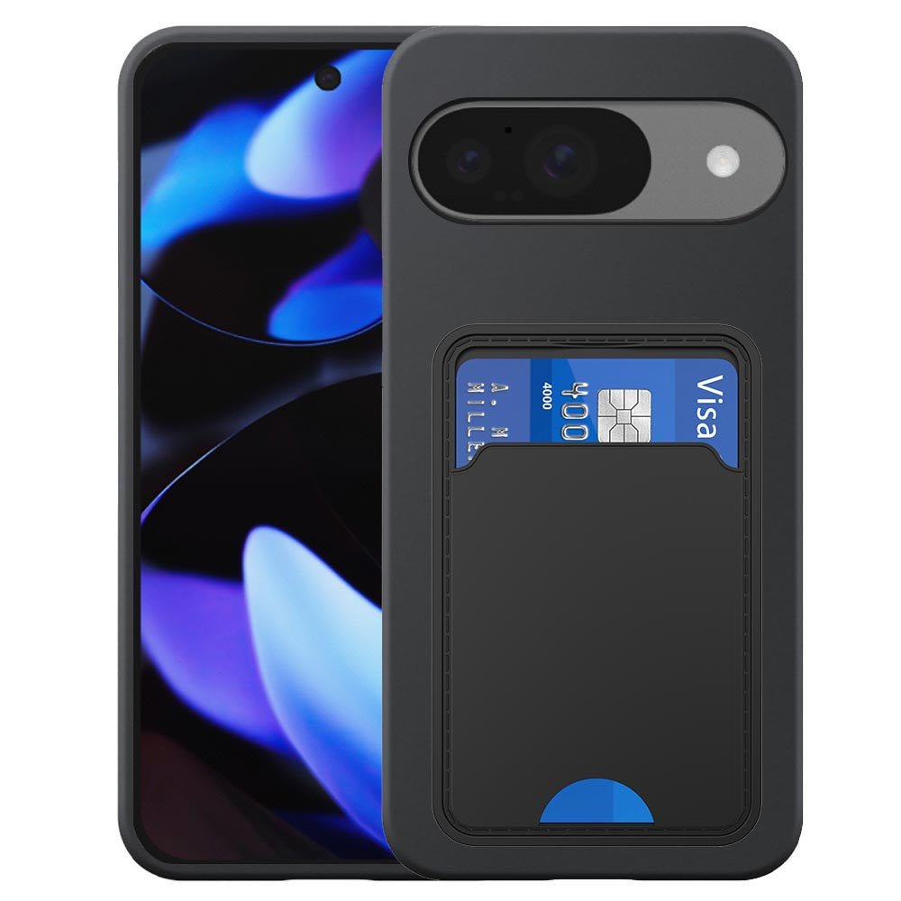 Geschikt voor Google Pixel 9 / 9 Pro
  Telefoonhoesje met TPU Pasjeshouder - Flexible Back Cover Case Siliconen TPU
  with Cardslot - Zwart - Smartphonica