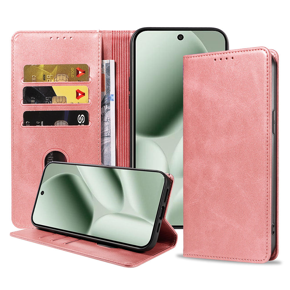 Geschikt voor Google Pixel 10 Pro XL
  Telefoonhoesje Kunstleer met Magnetische sluiting en Pasjeshouder Bookcase
  met Klepje - Walletcase with Cardslot - Rosé Goud - Smartphonica