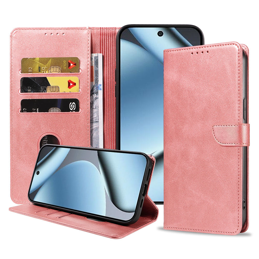 Geschikt voor Google Pixel 10 Pro
  Telefoonhoesje Kunstleer met Magnetisch lipje en Pasjeshouder Book Case met
  Klepje - Walletcase with Cardslot - Rosé Goud - Smartphonica