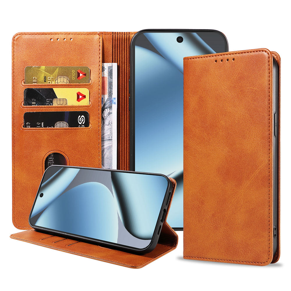 Geschikt voor Google Pixel 10 Pro
  Telefoonhoesje Kunstleer met Magnetische sluiting en Pasjeshouder Bookcase
  met Klepje - Walletcase with Cardslot - Bruin - Smartphonica