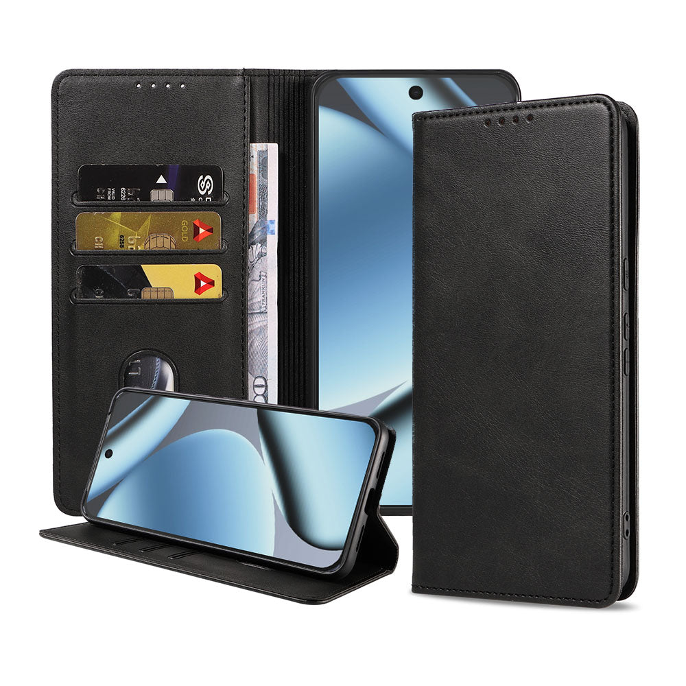 Geschikt voor Google Pixel 10 Pro
  Telefoonhoesje Kunstleer met Magnetische sluiting en Pasjeshouder Bookcase
  met Klepje - Walletcase with Cardslot - Zwart - Smartphonica