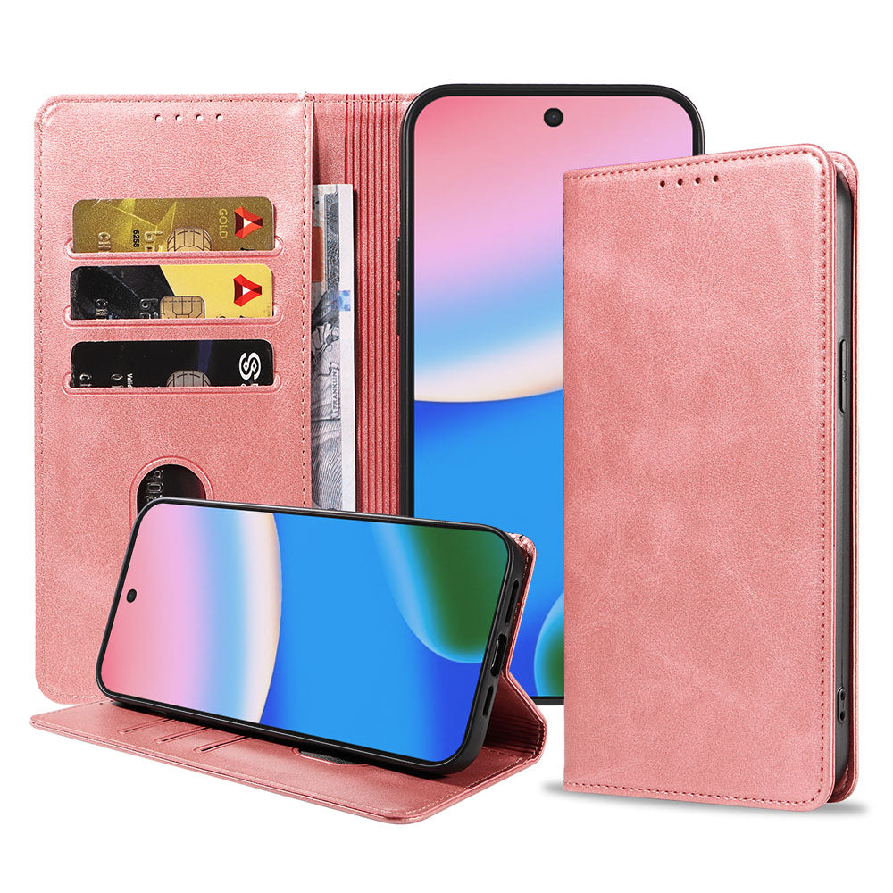 Geschikt voor Google Pixel 10
  Telefoonhoesje Kunstleer met Magnetische sluiting en Pasjeshouder Bookcase
  met Klepje - Walletcase with Cardslot - Rosé Goud - Smartphonica