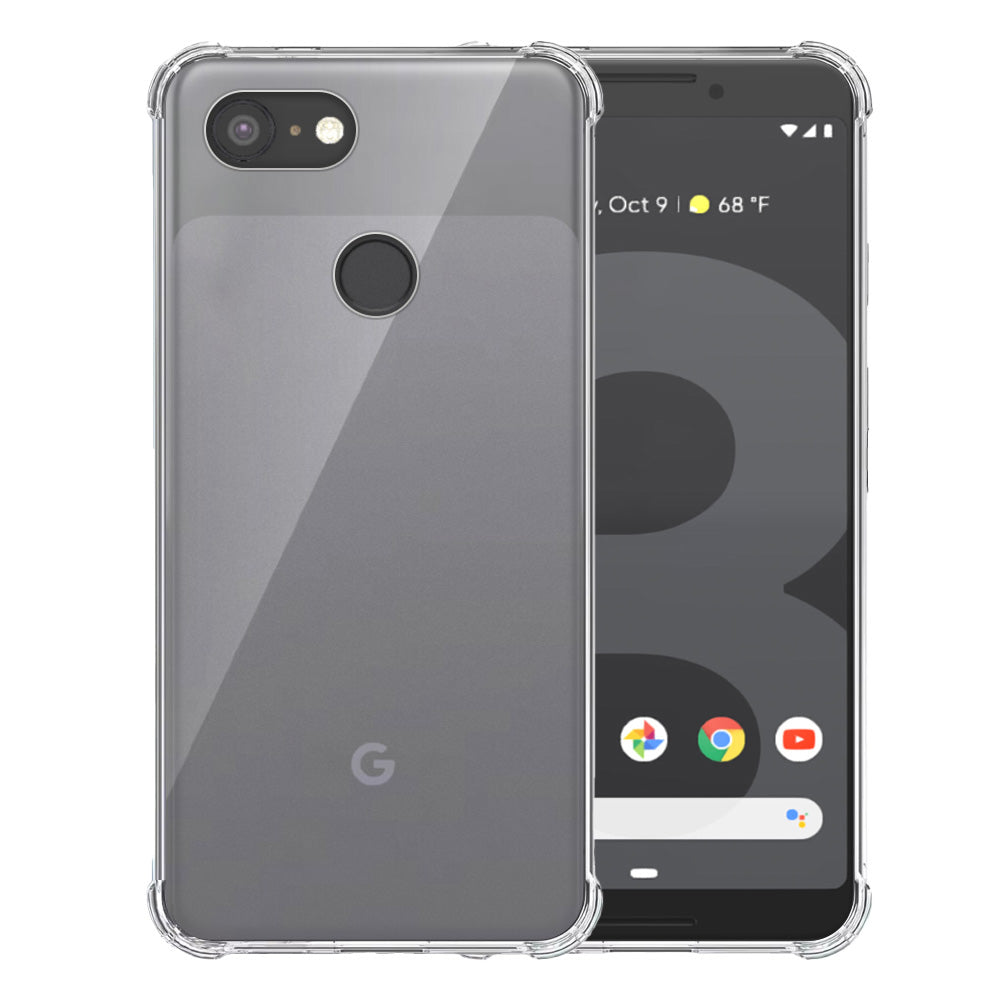 Telefoonhoesje
  Geschikt voor Google Pixel 3 Transparant - Shockproof TPU Siliconen Case met
  Stootrand Doorzichtig - Smartphonica